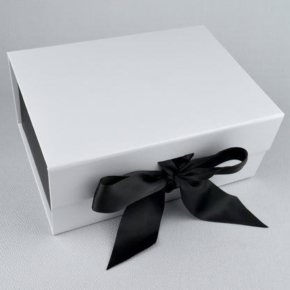MEDIUM-LARGE Premium Gift Box with Satin Ribbon & Magnetic Closure (9.25" x 6.75" x 4")