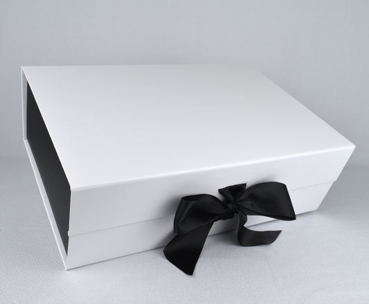 EXTRA-LARGE Premium Gift Box with Satin Ribbon and Magnetic Closure (14" x 9.5" x 4.5")