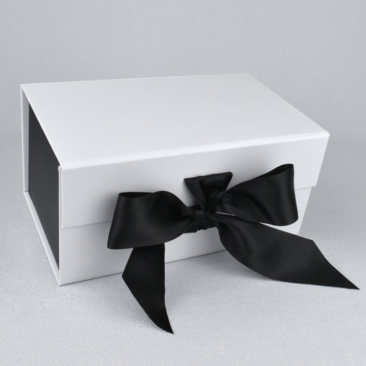 SQUARE Premium Gift Box with Satin Ribbon and Magnetic Closure (8.75 x  8.75 x 2.55)